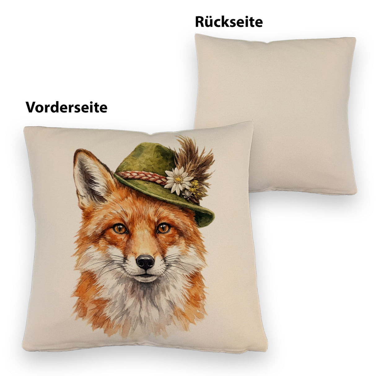 Fuchs mit alpenländischem Trachtenhut Kissen