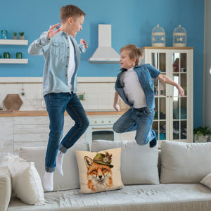 Fuchs mit alpenländischem Trachtenhut Kissen