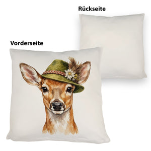 Reh mit alpenländischem Trachtenhut Kissen