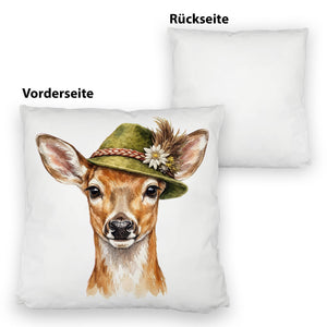 Reh mit alpenländischem Trachtenhut Kissen