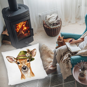 Reh mit alpenländischem Trachtenhut Kissen
