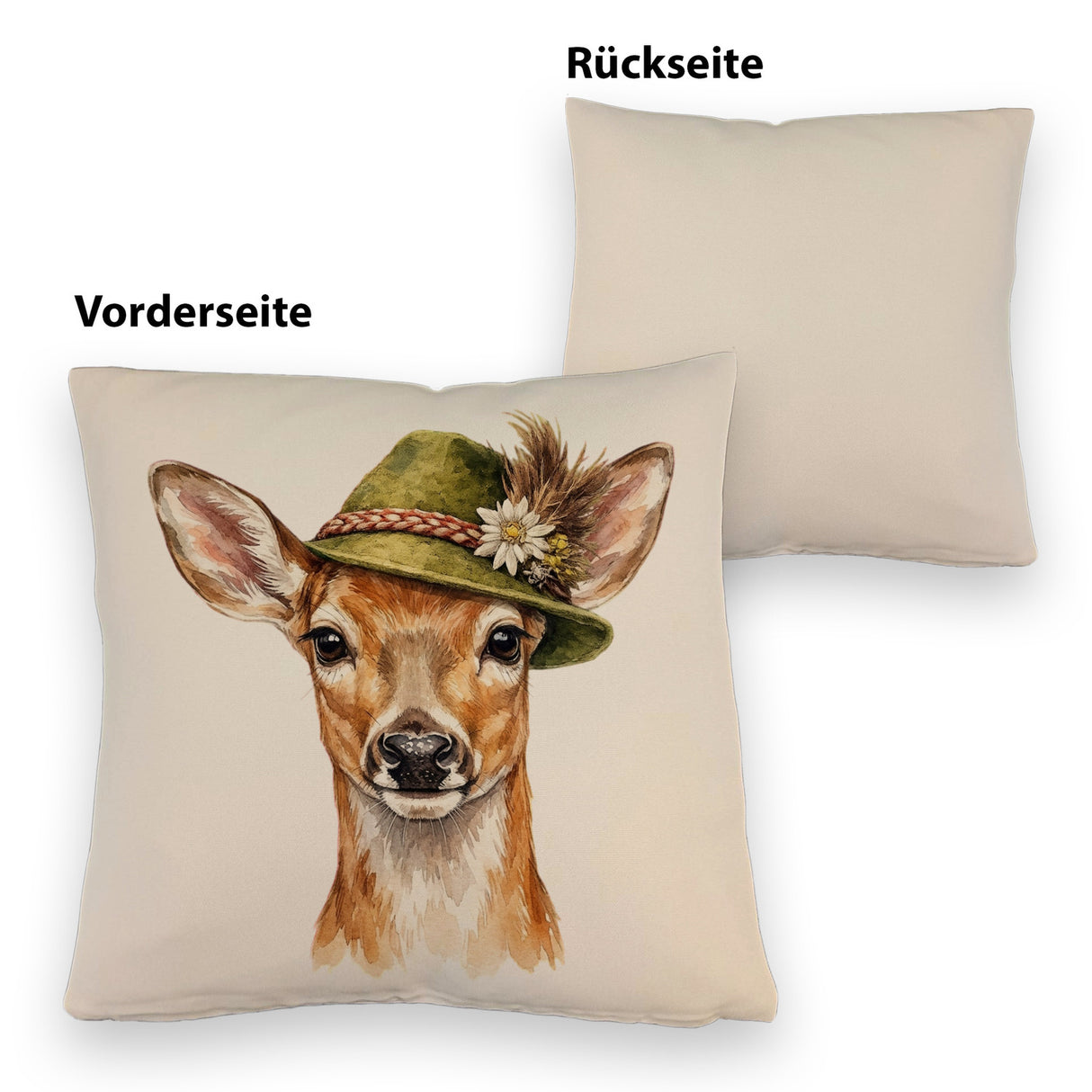 Reh mit alpenländischem Trachtenhut Kissen