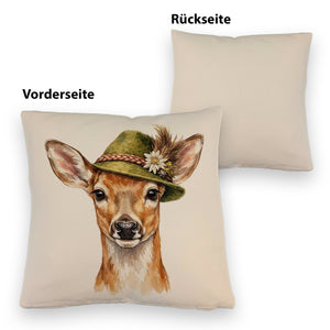 Reh mit alpenländischem Trachtenhut Kissen