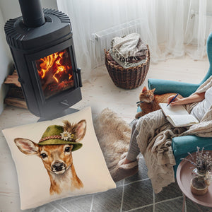 Reh mit alpenländischem Trachtenhut Kissen