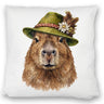 Capybara mit alpenländischem Trachtenhut Kissen