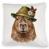 Capybara mit alpenländischem Trachtenhut Kissen