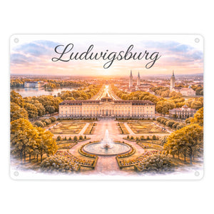 Ludwigsburg Skyline Schloss Ludwigsburg Metallschild in 15x20 cm