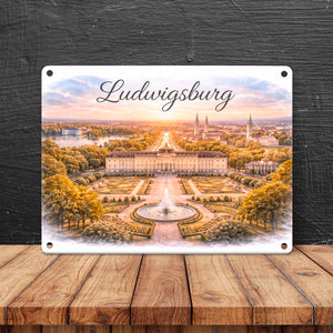 Ludwigsburg Skyline Schloss Ludwigsburg Metallschild in 15x20 cm