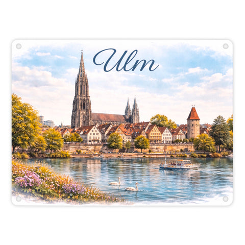 Ulm Souvenir Magnet Ulmer Münster Altstadt Donau Metallschild