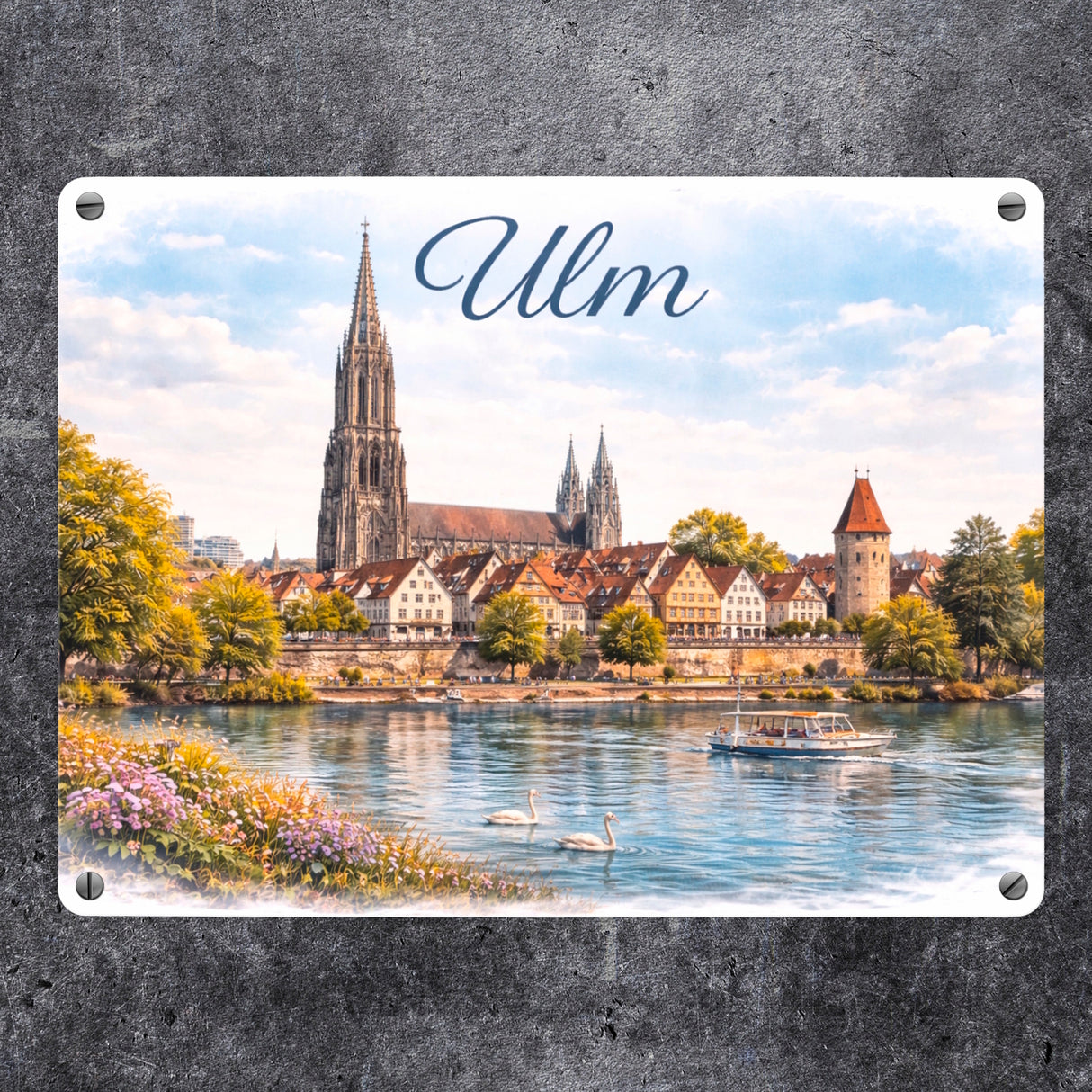Ulm Souvenir Magnet Ulmer Münster Altstadt Donau Metallschild