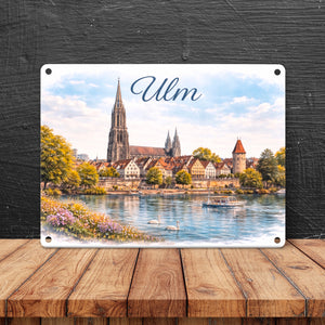 Ulm Souvenir Magnet Ulmer Münster Altstadt Donau Metallschild