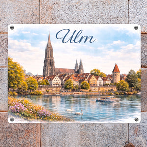 Ulm Souvenir Magnet Ulmer Münster Altstadt Donau Metallschild