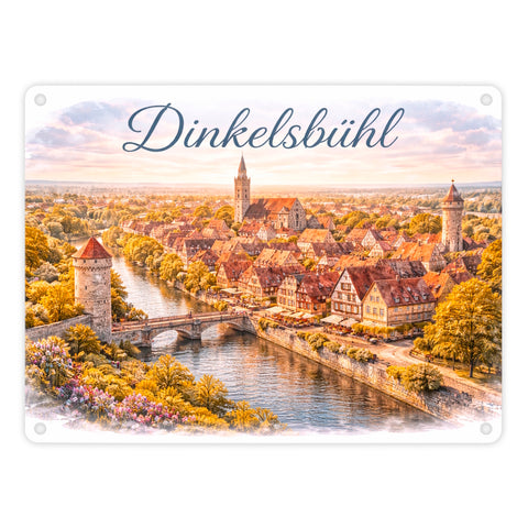 Dinkelsbühl Altstadt Metallschild in 15x20 cm Vintage