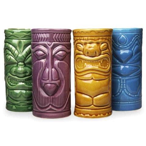 Tiki Cocktailgläser Hawaii Gläser Tiki Totem Cocktailbecher im 4er Set