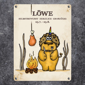 Honeycorns Sternzeichen Löwe Metallschild