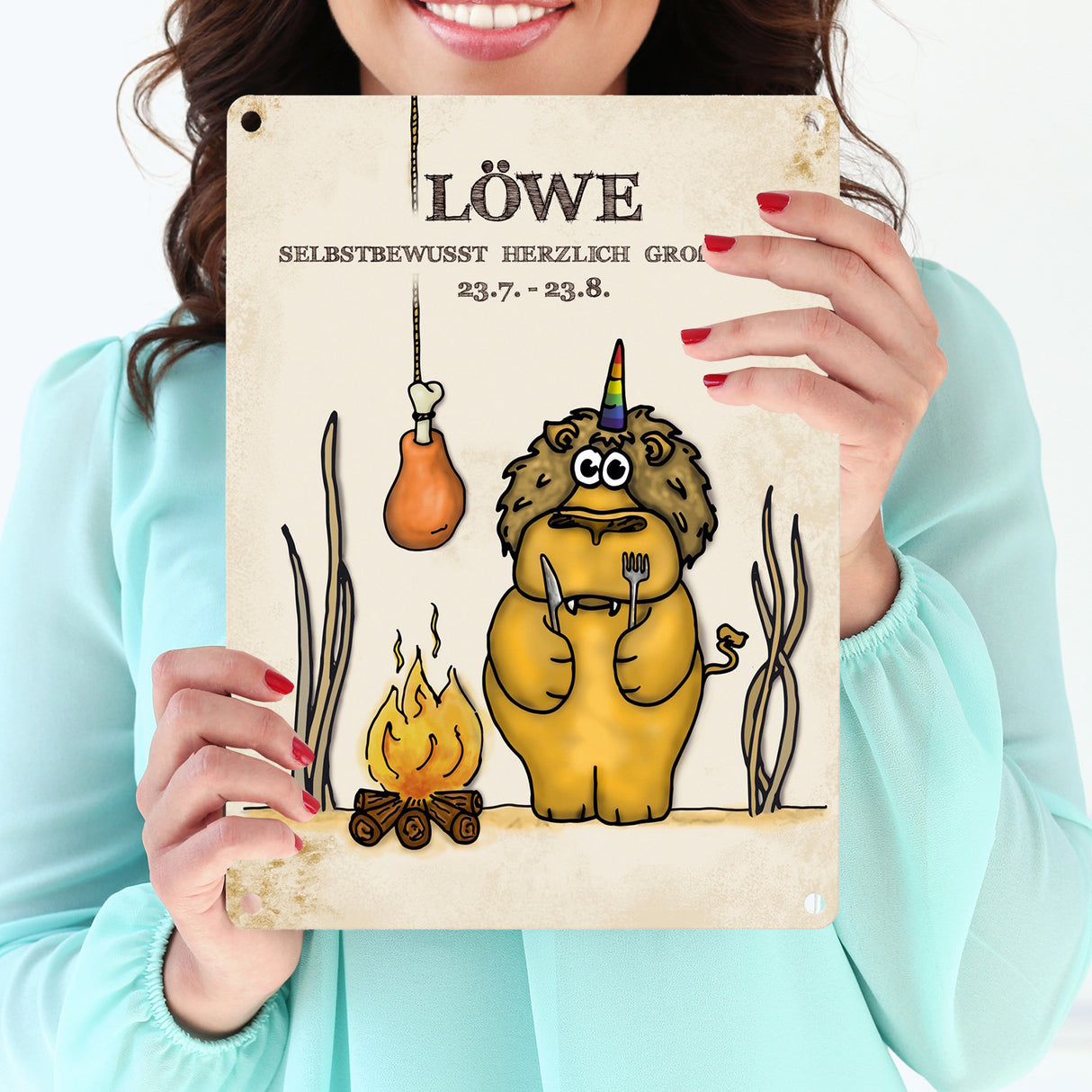 Honeycorns Sternzeichen Löwe Metallschild