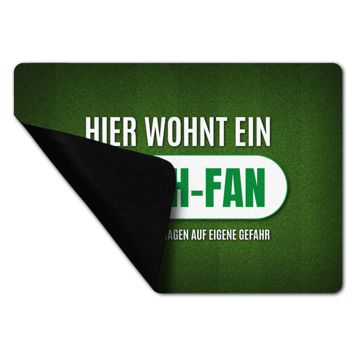 Hier wohnt ein Fürth-Fan Fußmatte ohne Rand mit Rasen Motiv