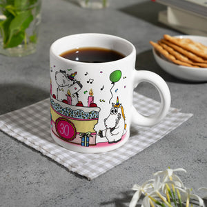 Kaffeebecher mit Einhorn Geburtstagsparty Motiv zum 30. Geburtstag