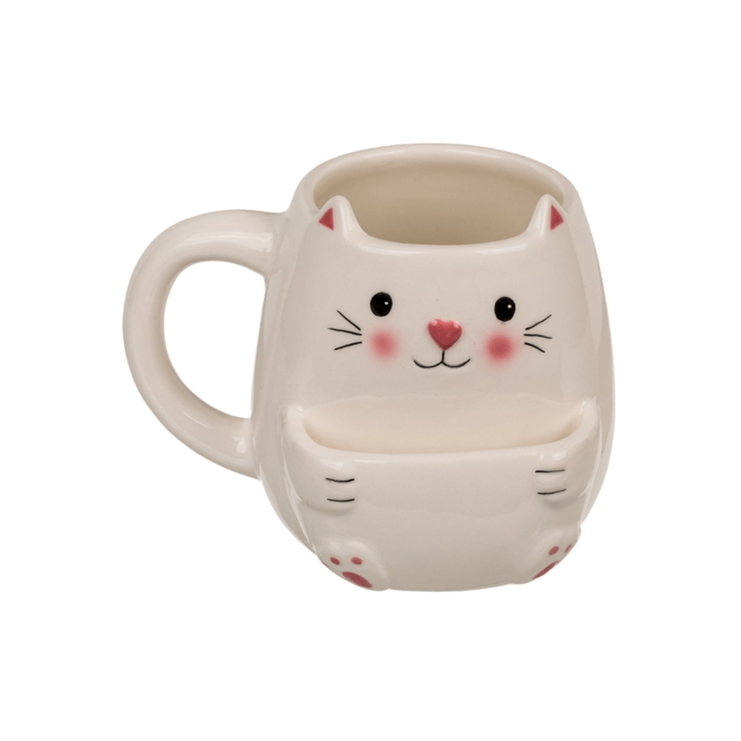 Katze Becher 2er Set - Niedliche Keramik-Tassen Mit Deckel & Löffel, 500 Ml, Geschenk Für Katzenliebhaber (Blau/Gelb)