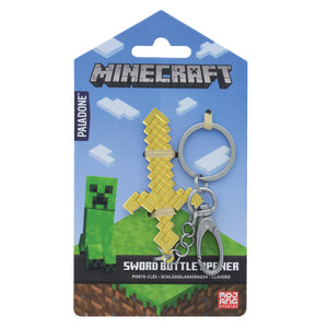Minecraft Goldschwert Flaschenöffner mit Schlüsselanhänger