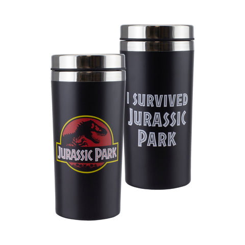 Jurassic Park Logo Thermobecher mit lustigem Spruch
