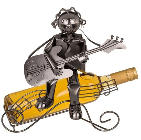 Straßenmusiker mit Gitarre Weinflaschenhalter aus Metall