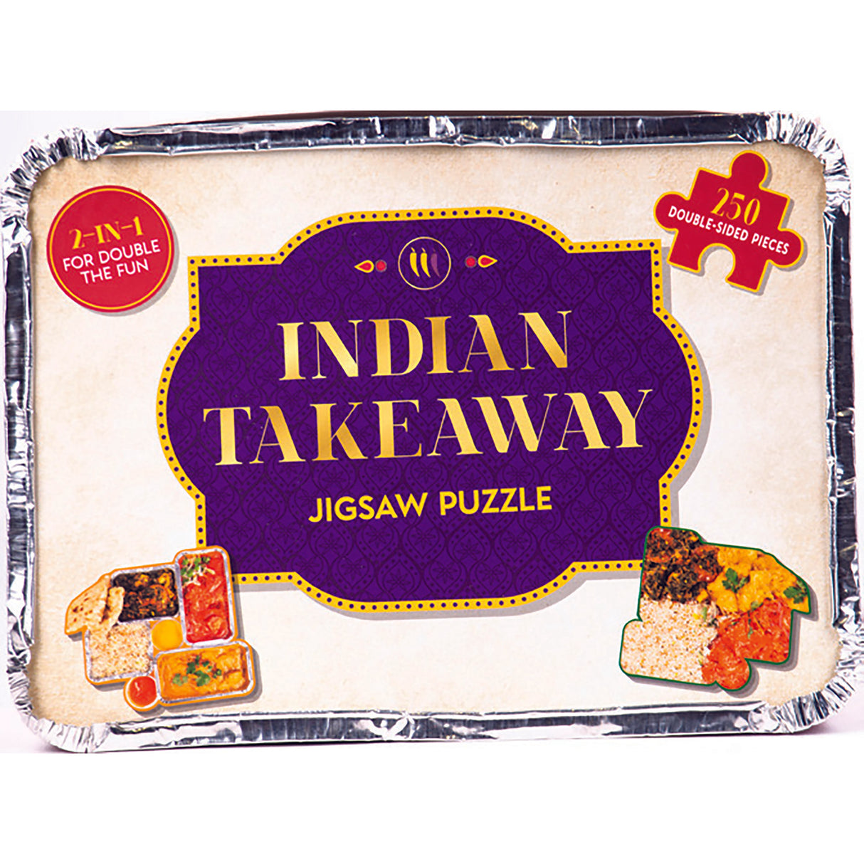 Indisches to-go Essen Puzzle mit 250 Teilen in Aluschale
