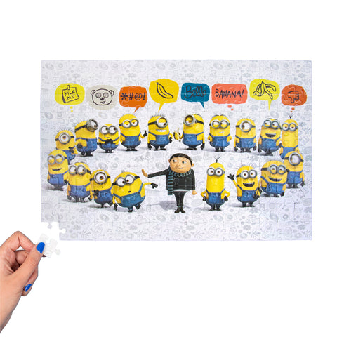 Doppelseitiges Minions Puzzle mit 150 Teilen und magischer Maske