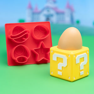 Super Mario Fragezeichen Block Eierbecher mit Toastschneider