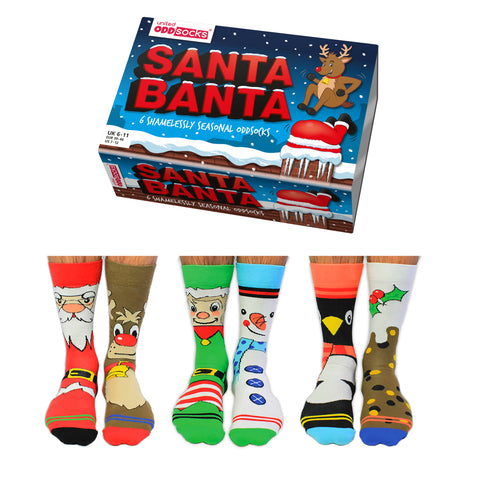 Santa Banter Weihnachten Oddsocks Socken in 39-46 im 6er Set