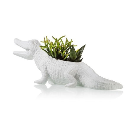 Krokodil Blumentopf aus Porzellan