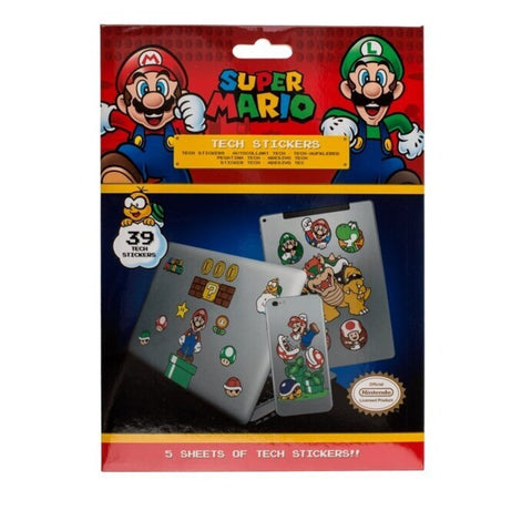 Super Mario Gadget Sticker für Laptop, Smartphone und Tablet im 39er Set