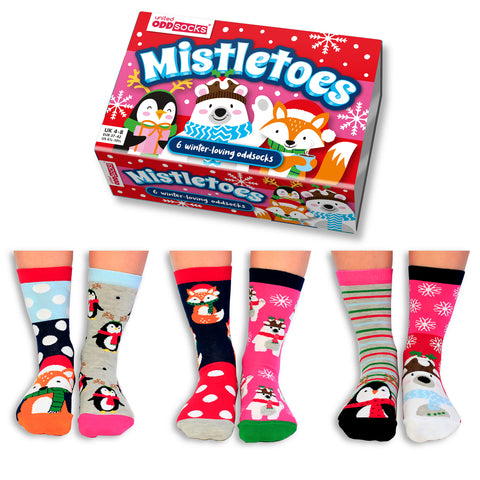 Mistletoes Weihnachten Oddsocks Socken in 37-42 im 6er Set