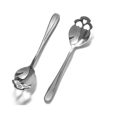Totenkopf Kaffeelöffel in silber im 2er Set