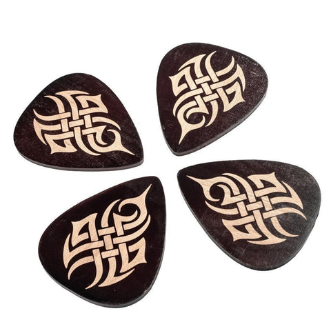 Gitarren Plektrum Untersetzer aus Holz im 4er Set
