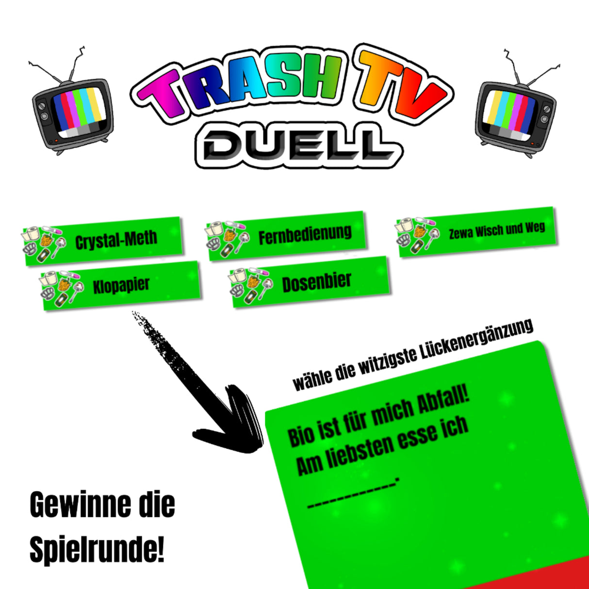 Trash-TV Duell - das lustige Kartenspiel für alle Fans der leichten Fernsehunterhaltung