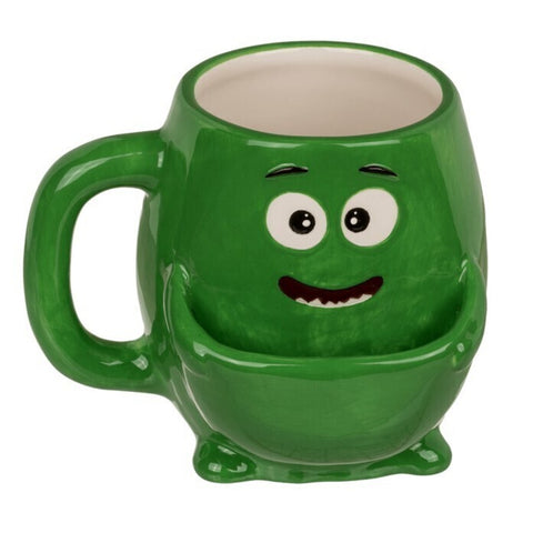 Grünes Monster Kaffeebecher mit Keksfach