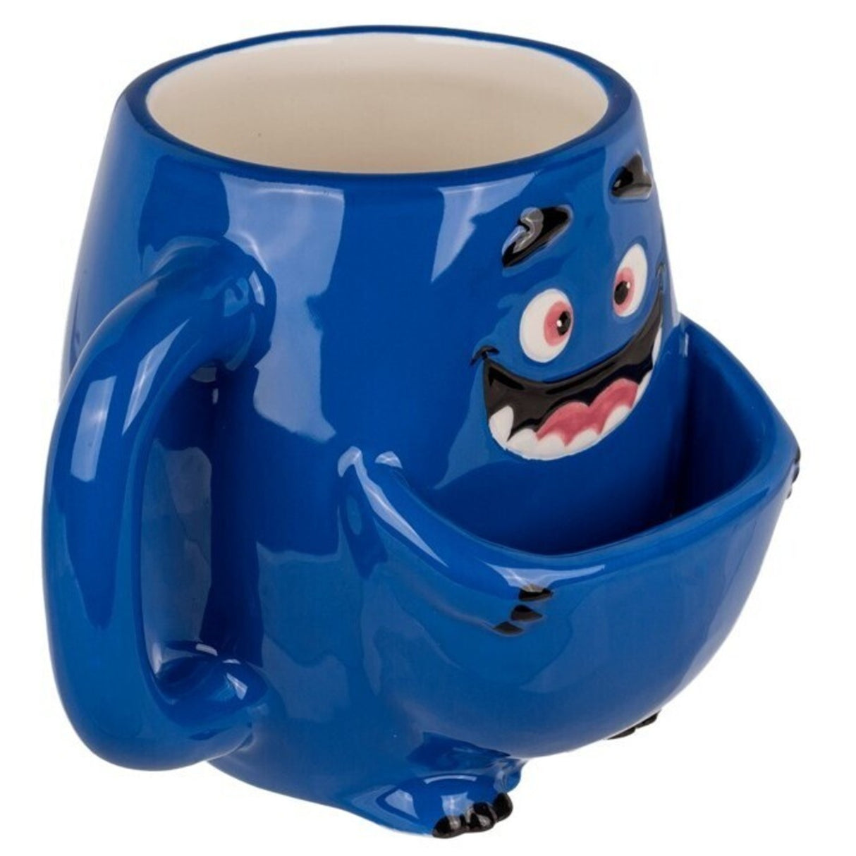 Blaues Monster Kaffeebecher mit Keksfach
