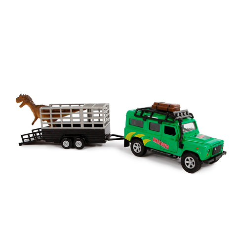 Land Rover Dino Transporter Modellauto mit Dinosaurier