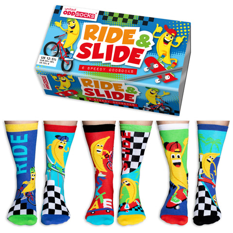 Ride & Slide Skatepark Oddsocks Socken in 30,5-38,5 im 6er Set