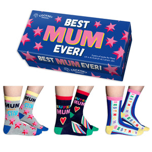 Best Mum ever! Mama Socken in 37-42 (3 Paare)