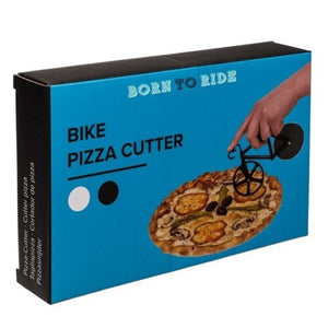 Fahrrad Pizzaschneider in schwarz mit Ständer