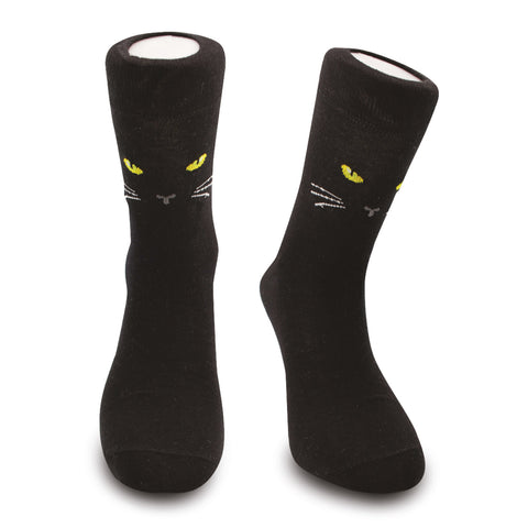 Schwarze Katze Socken in 36-40 im Paar