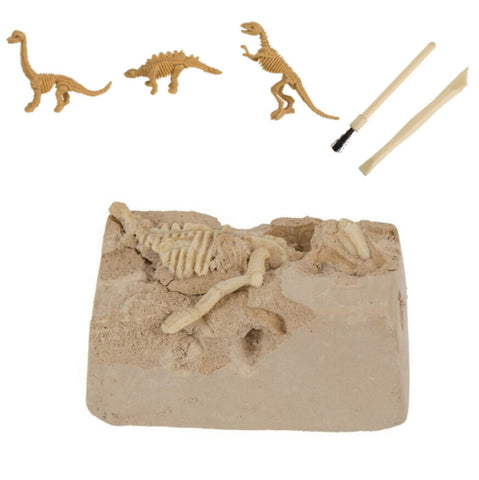 Dinosaurier Skelett Ausgrabungsset mit Meißel und Pinsel (zufällige Variante)