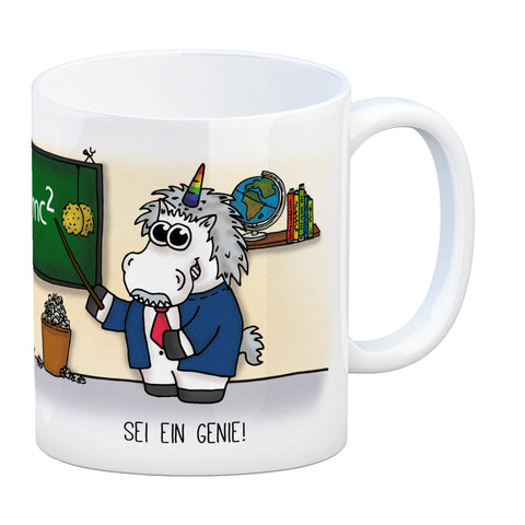 Honeycorns Kaffeebecher mit Einhorn Motiv und Spruch: Sei ein Genie!