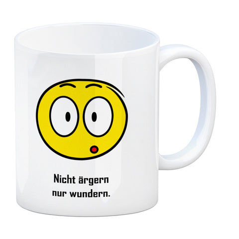 Kaffeebecher mit Spruch: Nicht ärgern nur wundern.