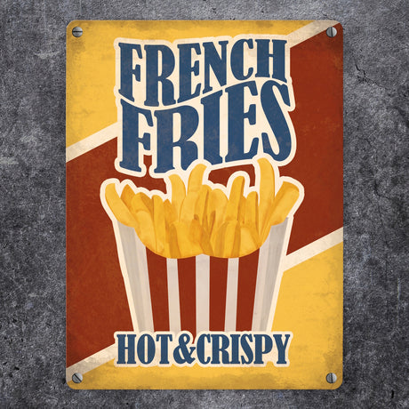 Metallschild mit American Diner Classics - French Fries Motiv