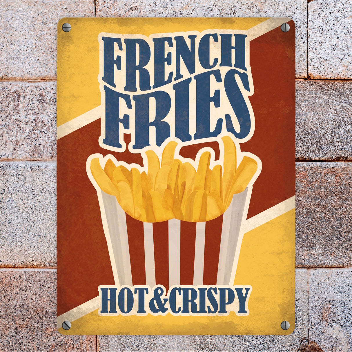 Metallschild mit American Diner Classics - French Fries Motiv