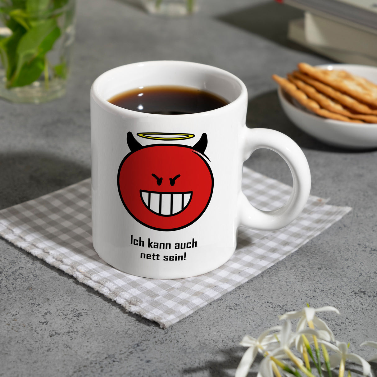 Kaffeebecher mit Spruch: Ich kann auch nett sein!