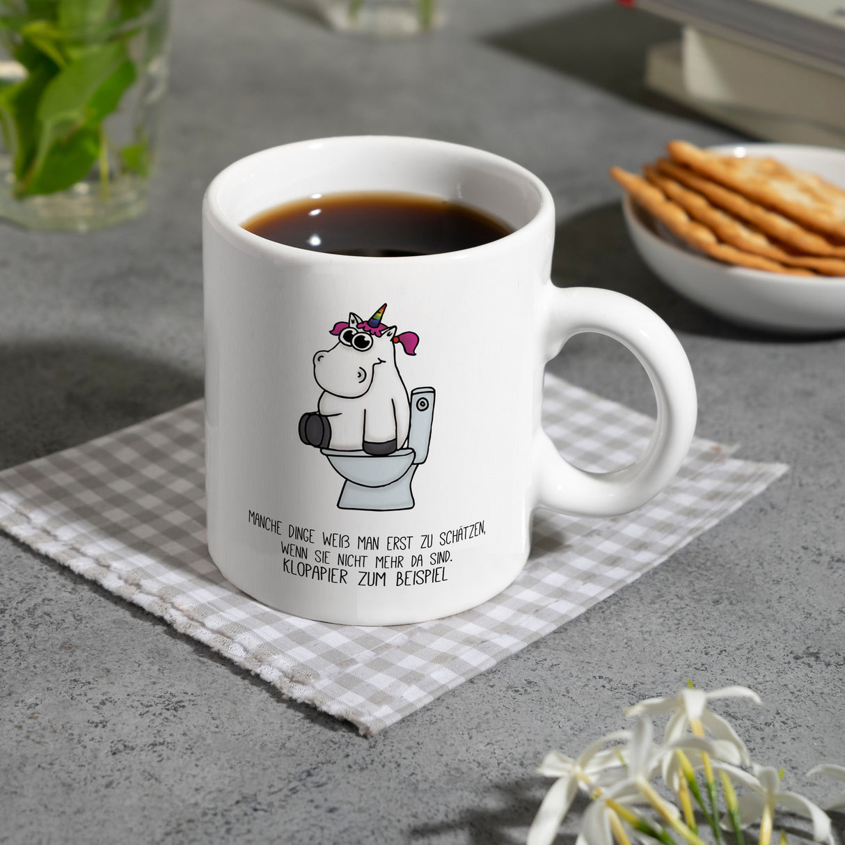 Kaffeebecher mit Spruch: manche Dinge weiß man erst zu ...